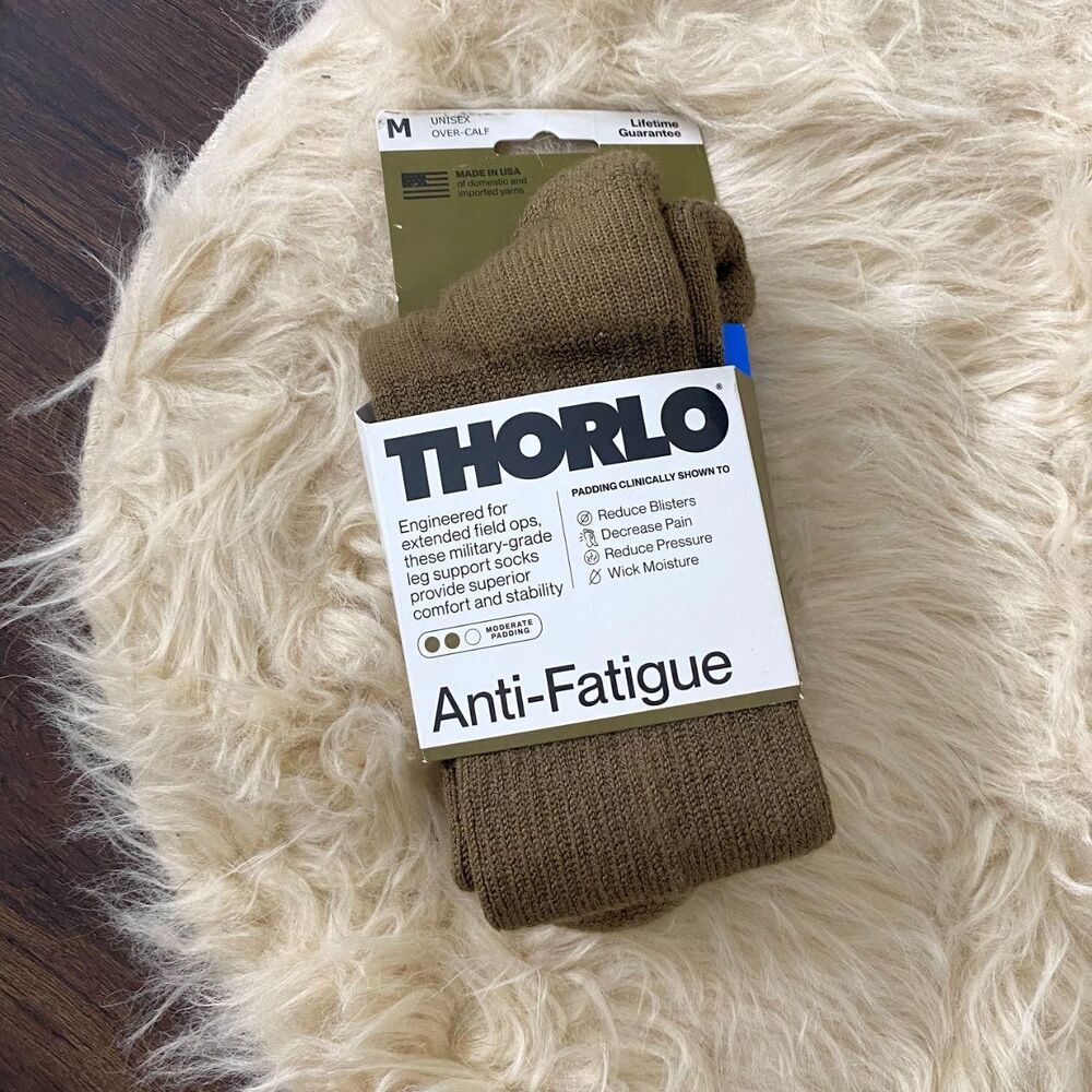 Thorlo New Moderate Cushion Over-Calf Anti-Fatigue Military Socks | M